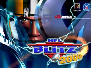 NFL Blitz 2000 title screen for Nintendo 64